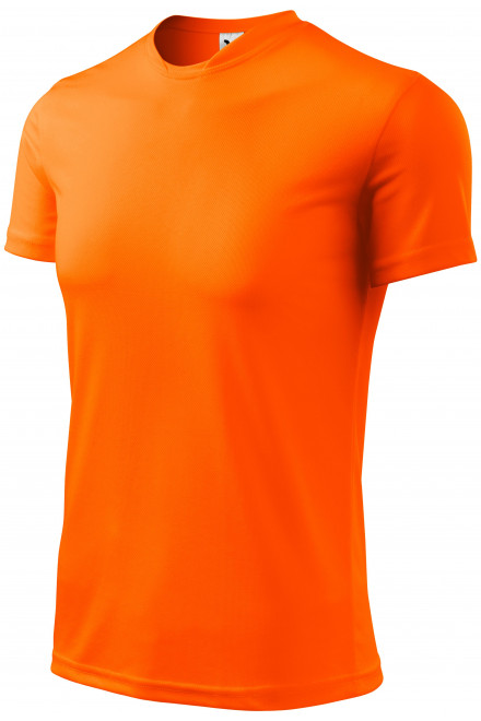 Aszimmetrikus nyakkivágású póló, neon narancs, férfi pólók