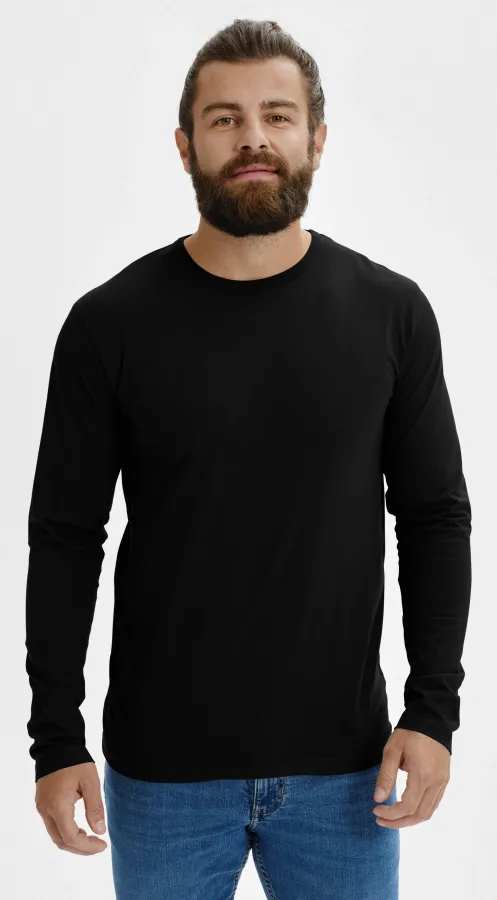 Férfi hosszú ujjú póló, fekete Férfi hosszú ujjú póló, fekete