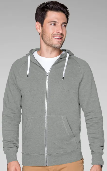 Férfi kontrasztos pulóver kapucnival, sötétszürke márvány