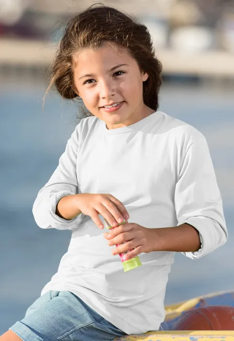 Gyermek hosszú ujjú póló, fehér Gyermek hosszú ujjú póló, fehér