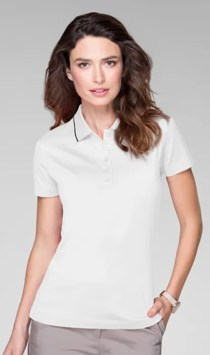 Női elegáns mercerizált póló, fehér