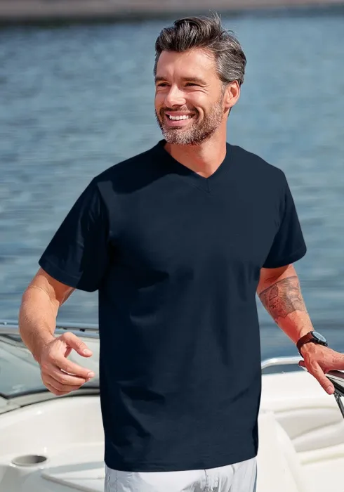 Rövid ujjú, közepes súlyú póló, sötétkék