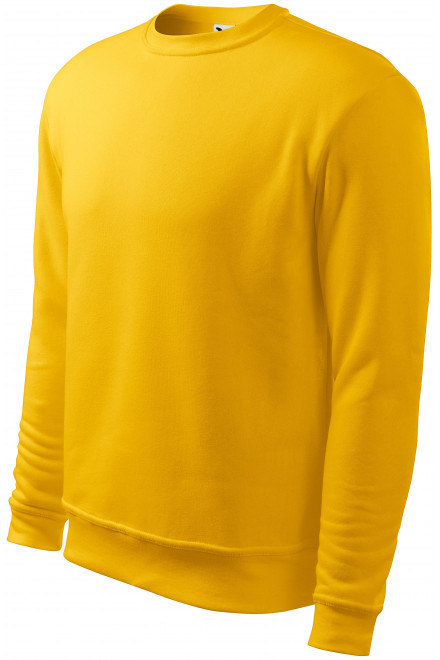 Férfi / gyermek pulóver fej fölött, kapucni nélkül, sárga, férfi pulóverek