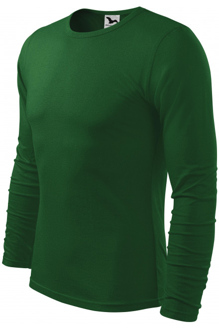 Férfi hosszú ujjú póló, üveg zöld, férfi pólók