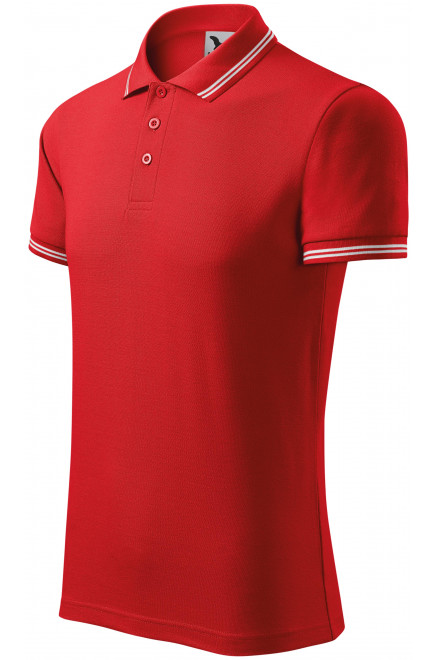 Férfi kontrasztos póló, piros, pólók nyomtatás nélkül