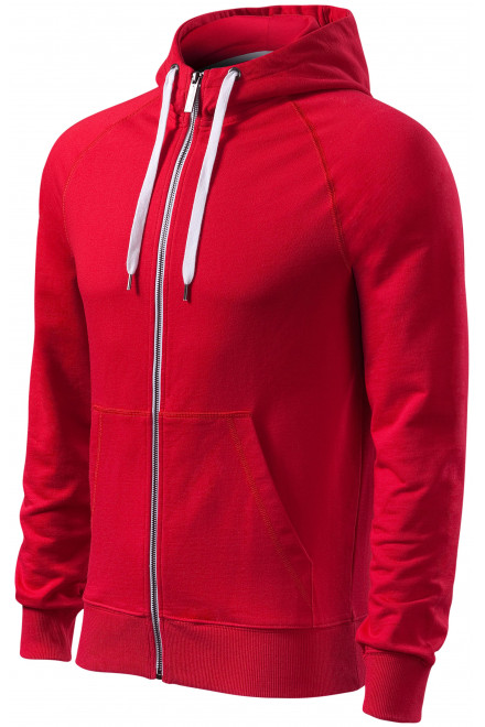 Férfi kontrasztos pulóver kapucnival, formula red, férfi pulóverek