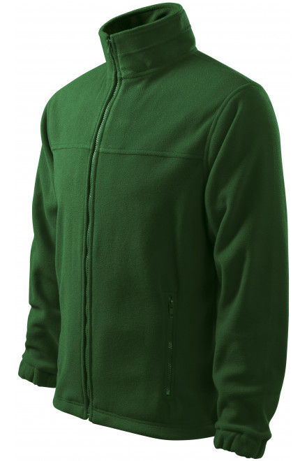 Férfi polár dzseki, üveg zöld, férfi pulóverek
