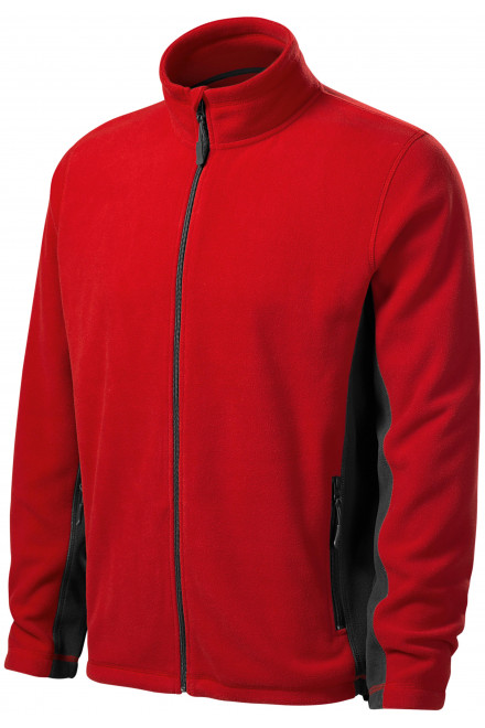 Férfi polár kontraszt kabát, piros, pulcsi