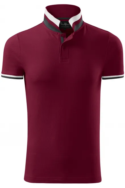 Férfi póló gallérral - garnet, 3XL
