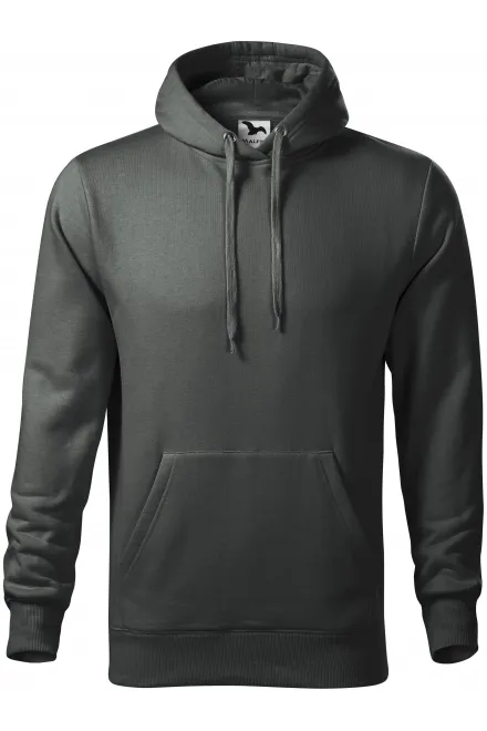 Férfi pulóver kapucnival cipzár nélkül - sötét pala, S