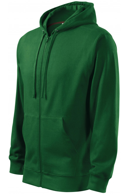 Férfi pulóver kapucnival, üveg zöld, férfi pulóverek