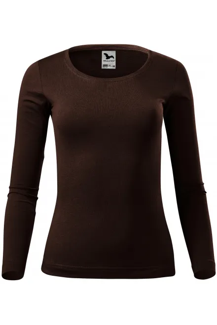 Hosszú ujjú női póló - kávé, M