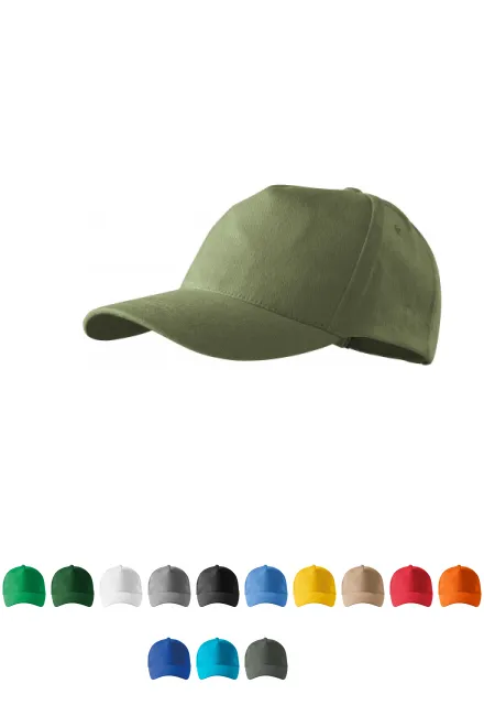 5-paneles pamut sapka, khaki