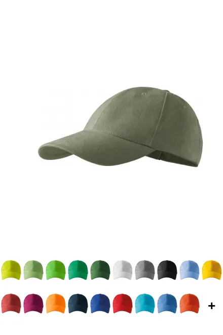 6-paneles baseball sapka, khaki