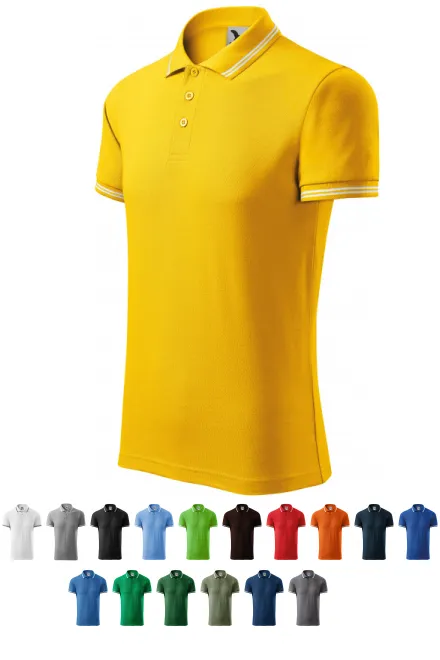 Férfi kontrasztos póló, sárga