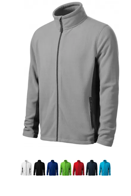 Férfi polár kontraszt kabát, világos szürke