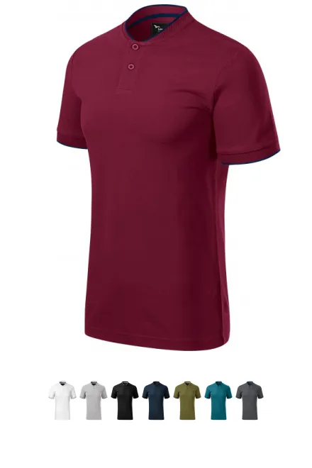 Férfi póló bombergallérral, garnet
