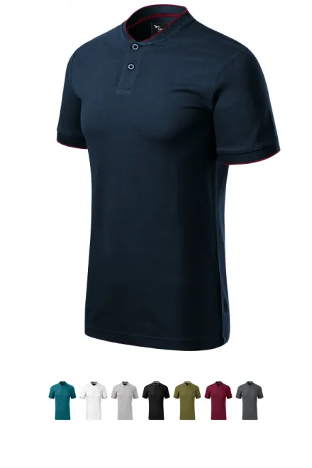 Férfi póló bombergallérral, sötétkék