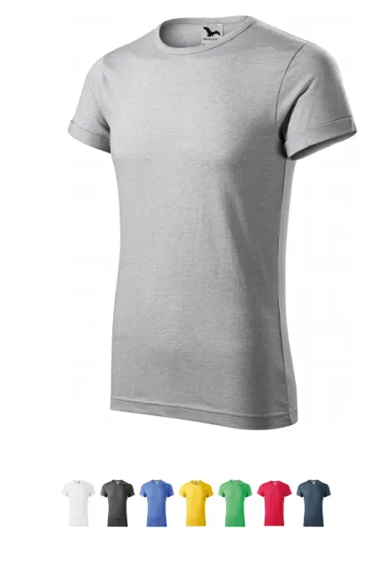 Férfi póló feltekert ujjú, ezüst márvány