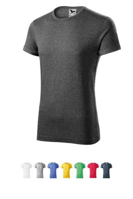 Férfi póló feltekert ujjú, fekete márvány