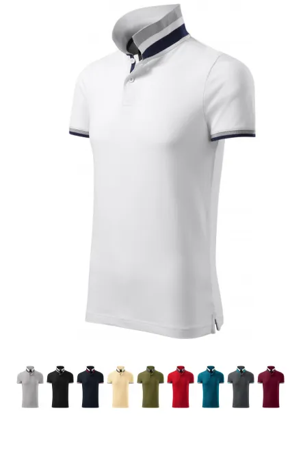 Férfi póló gallérral, fehér