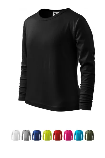 Gyermek hosszú ujjú póló, fekete