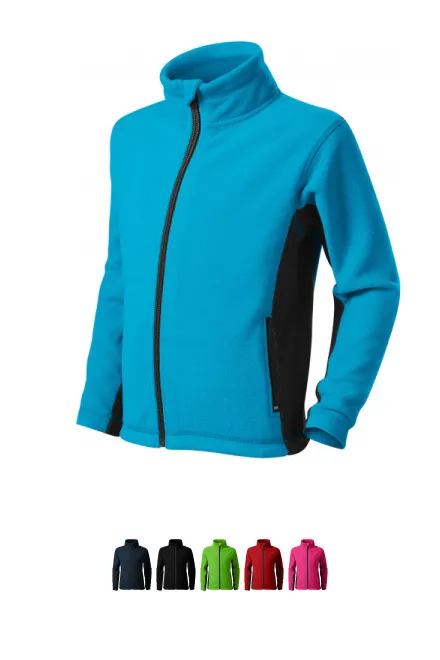 Gyermek polár kontraszt kabát, türkiz