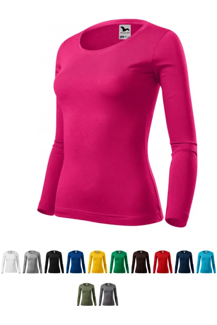 Hosszú ujjú női póló, málna