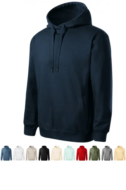 Kényelmes férfi kapucnis pulóver, sötétkék