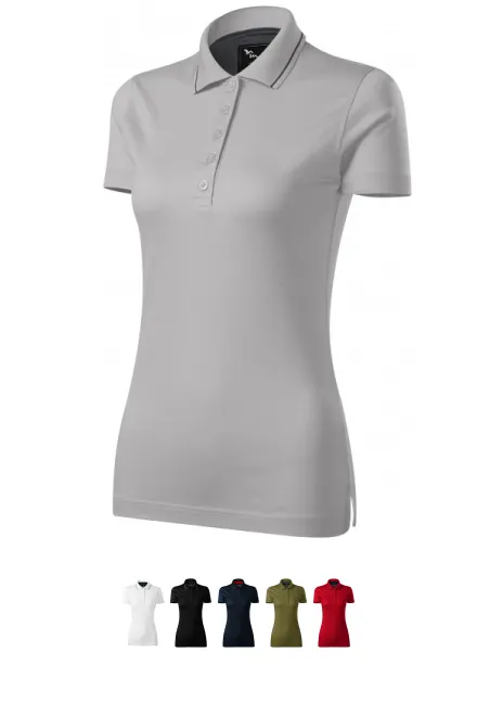 Női elegáns mercerizált póló, ezüstszürke