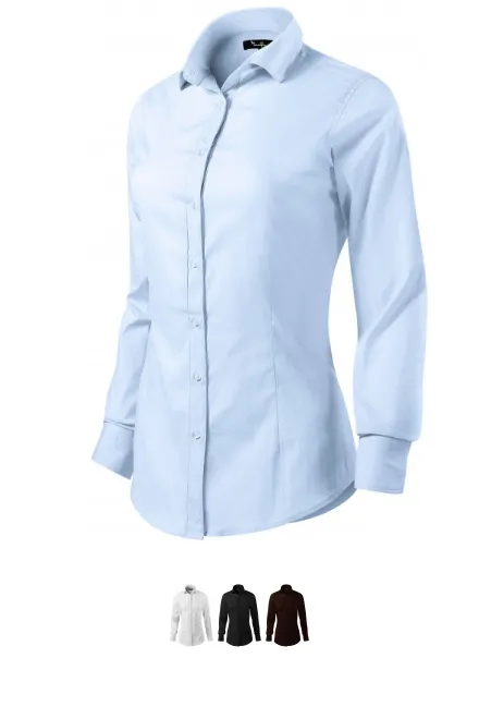 Női hosszú ujjú blúz slim fit, világoskék