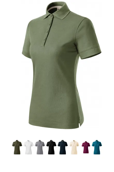 Női organikus pamut póló, khaki