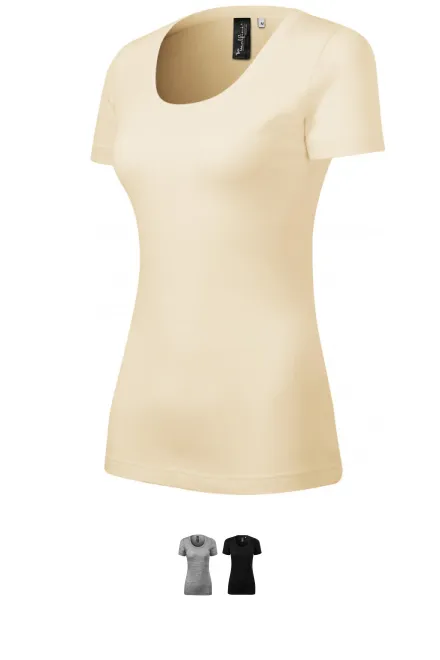 Női póló merinó gyapjúból, mandula