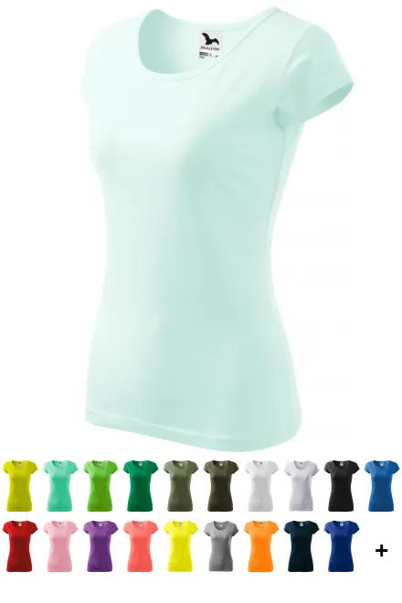 Női póló nagyon rövid ujjú, jégzöld