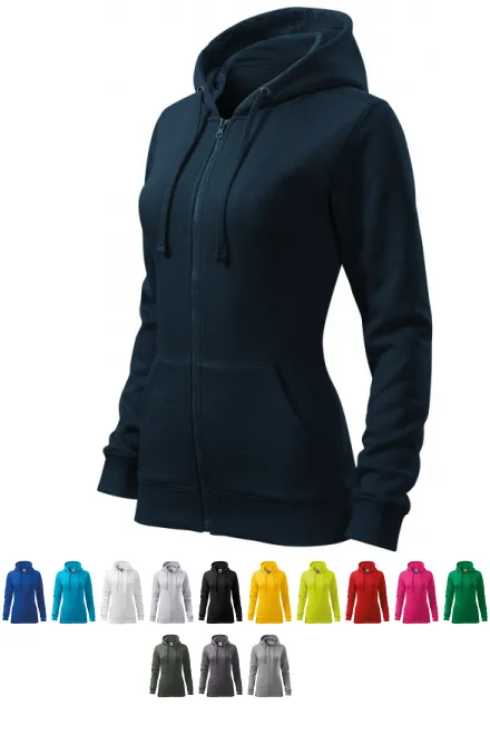 Női pulóver kapucnival, sötétkék