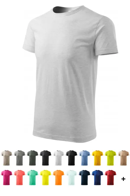 Unisex nagyobb súlyú póló, világosszürke márvány