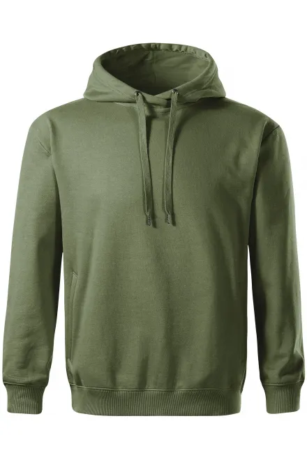Kényelmes férfi kapucnis pulóver - khaki, S