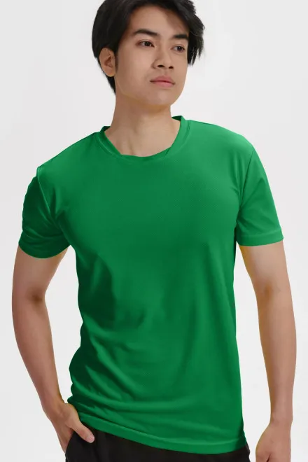 Aszimmetrikus nyakkivágású póló, zöld fű