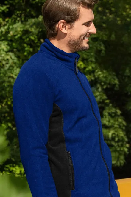Férfi polár kontraszt kabát, királykék