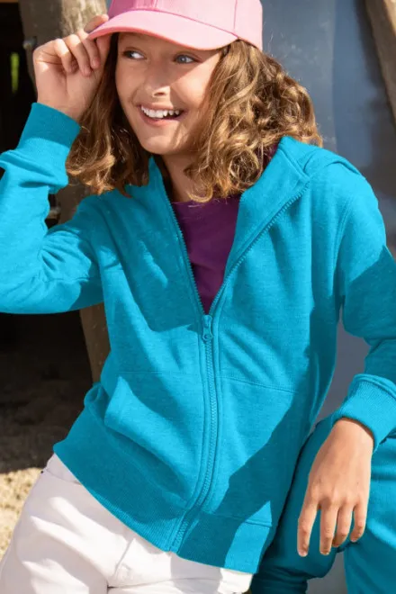 Gyerek pulóver kapucnival, türkiz