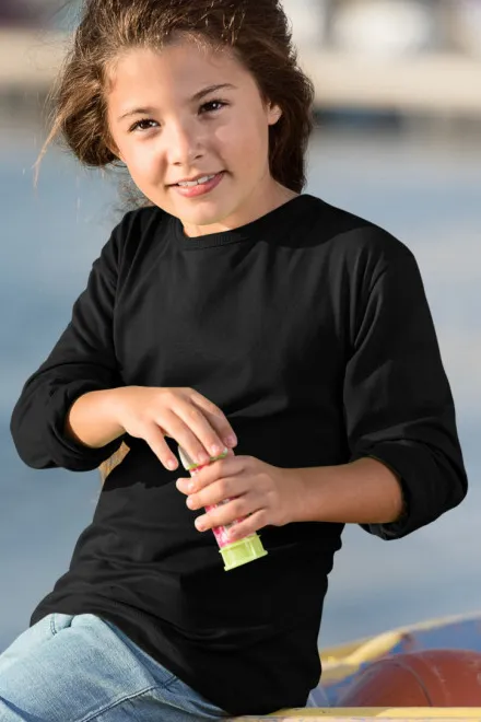 Gyermek hosszú ujjú póló, fekete