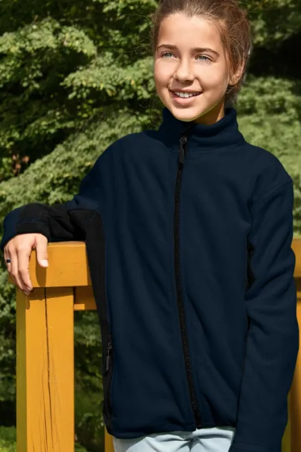 Gyermek polár kontraszt kabát, sötétkék