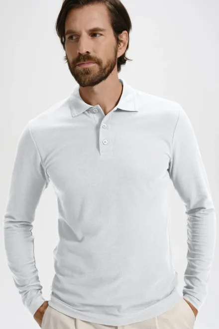 Hosszú ujjú férfi póló, fehér