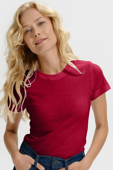 Női egyszerű póló, marlboro vörös