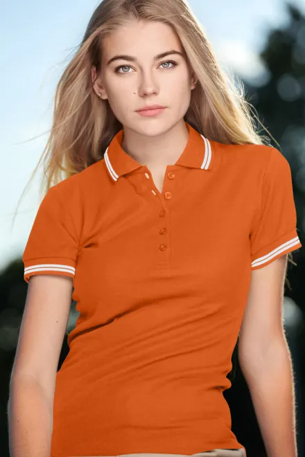 Női kontrasztos póló, narancssárga