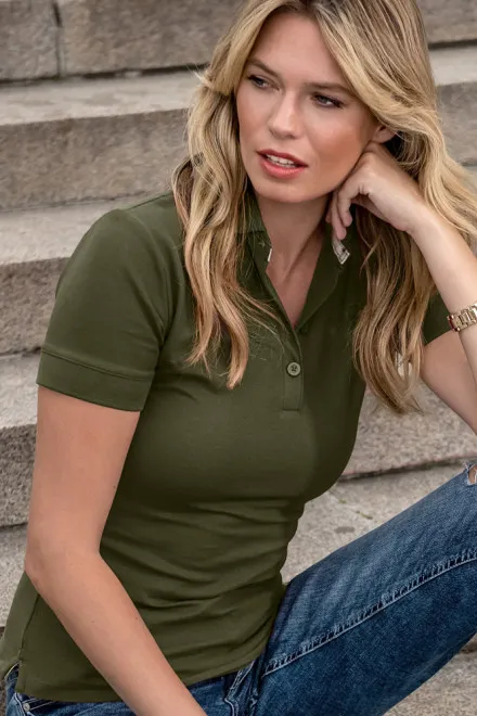 Női organikus pamut póló, military