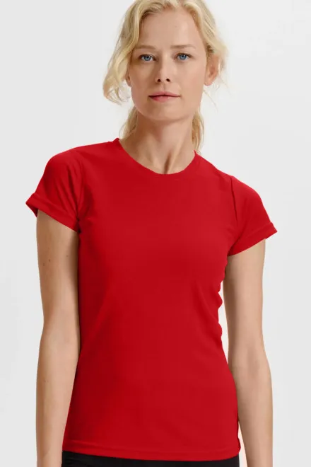 Női sportpóló, piros