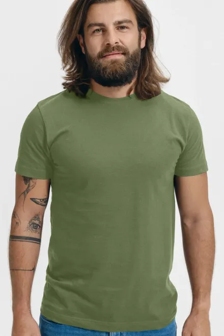 Unisex nagyobb súlyú póló, khaki