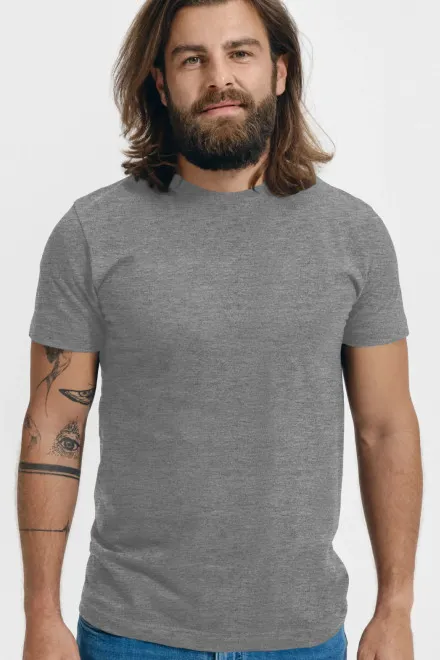 Unisex nagyobb súlyú póló, sötétszürke márvány