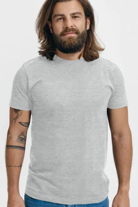 Unisex nagyobb súlyú póló, világosszürke márvány